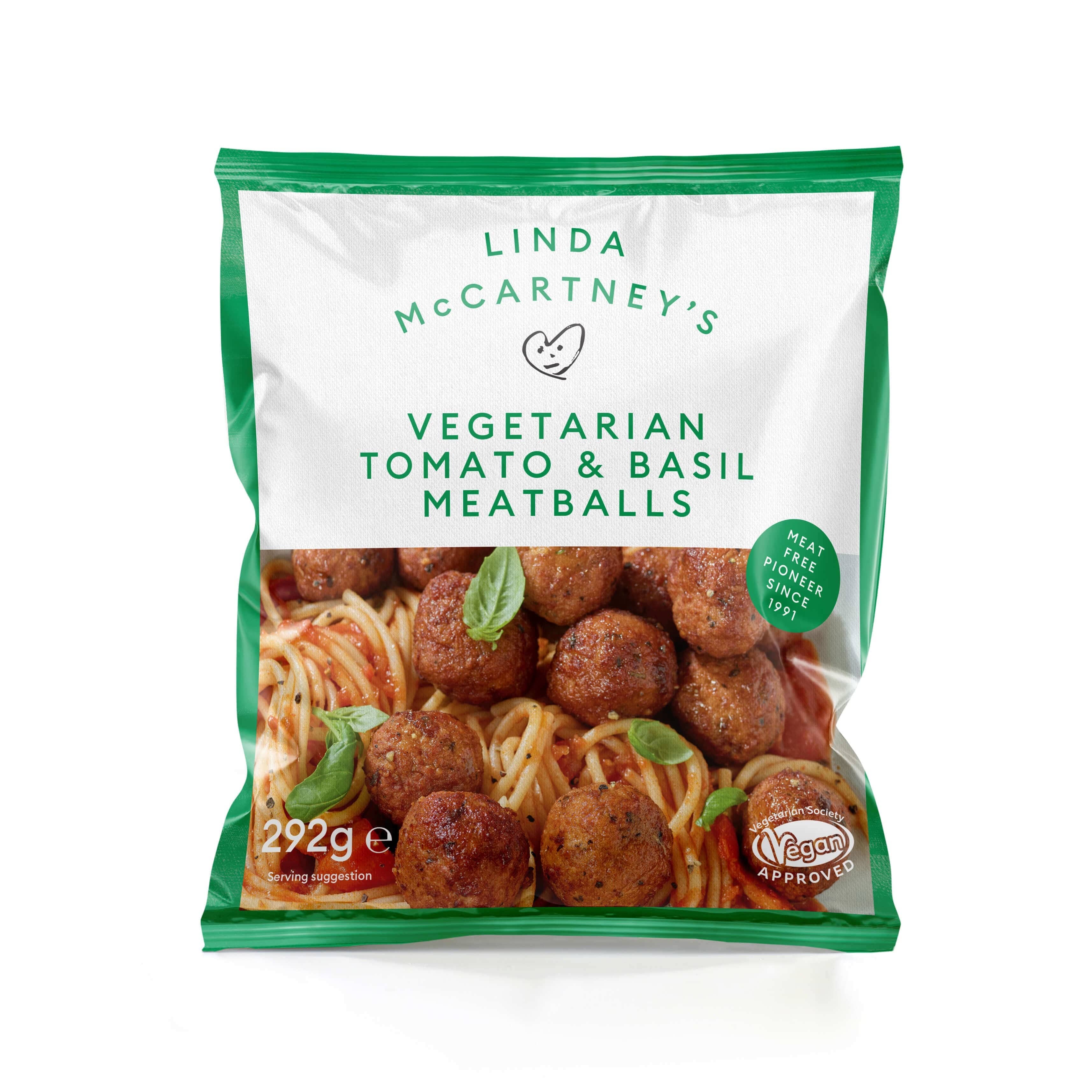 foodsbrothers Meat Alternatives Wegańskie Klopsiki w sosie pomidorowym z bazylią Linda McCartney